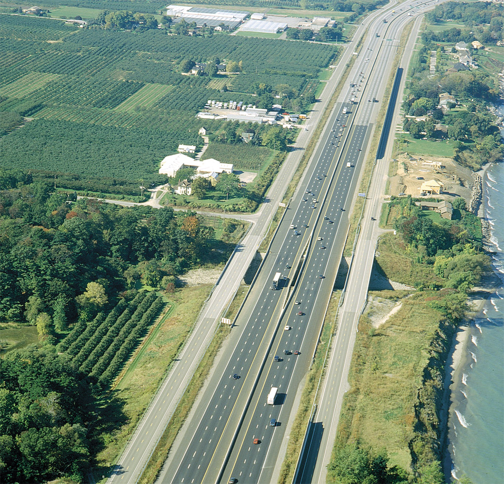 Aerial view of completed project